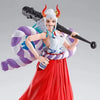 Highly detailed Yamato One Piece S.H.Figuarts action figure from THE MIGHTY HOBBY SHOP, posed with accessories and vibrant colors.