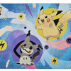 Pokemon Pikachu and Mimikyu gaming mousepad featuring colorful character illustrations on a flat surface for gaming setup.