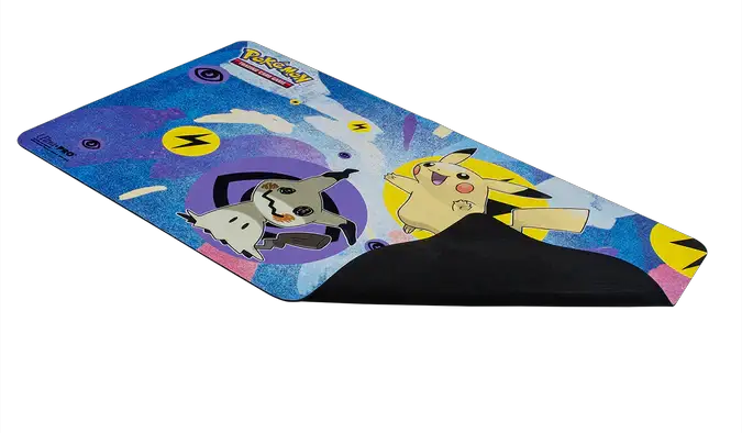 Pikachu and Mimikyu Pokémon-themed gaming mousepad by THE MIGHTY HOBBY SHOP featuring colorful character illustrations.