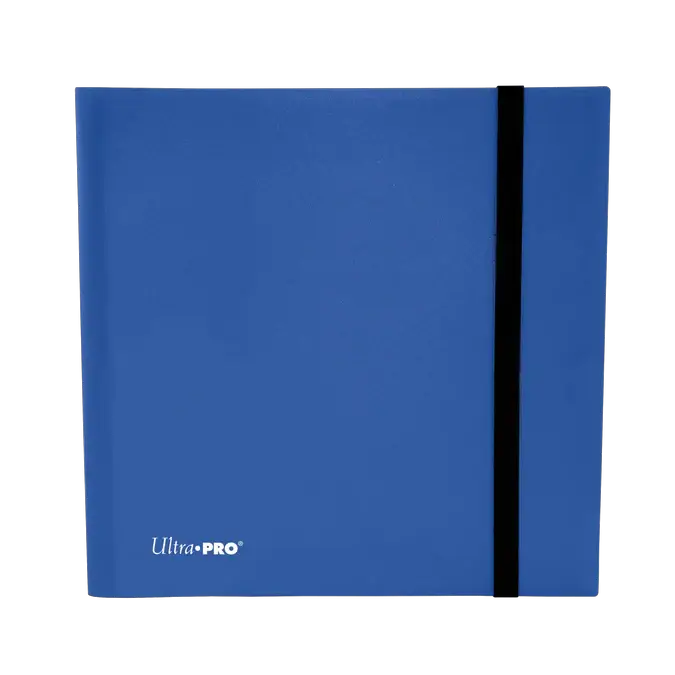 Pacific Blue Eclipse 12-Pocket PRO-Binder by THE MIGHTY HOBBY SHOP, showing the cover and 12 storage pockets.