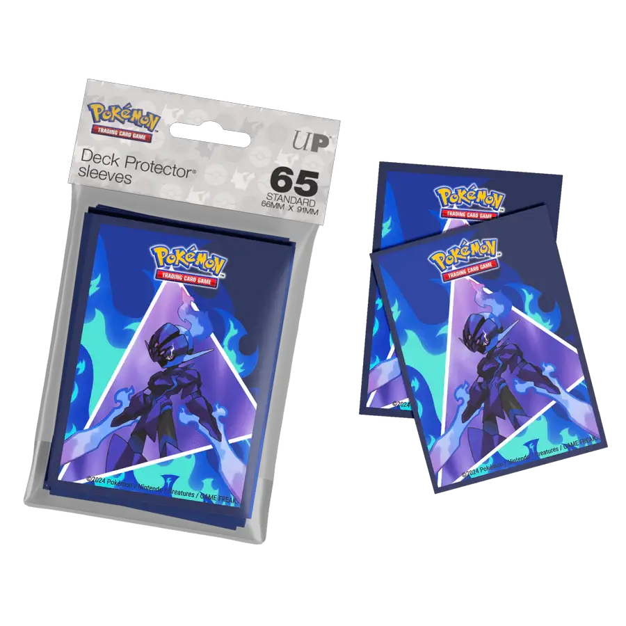 Ceruledge Standard Deck Protector for Pokémon, 65-count, featuring vibrant artwork, perfect for protecting Pokémon trading card decks