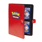 Red Pokémon 4-pocket snap binder by THE MIGHTY HOBBY SHOP, with clear view of the front and pocket pages.