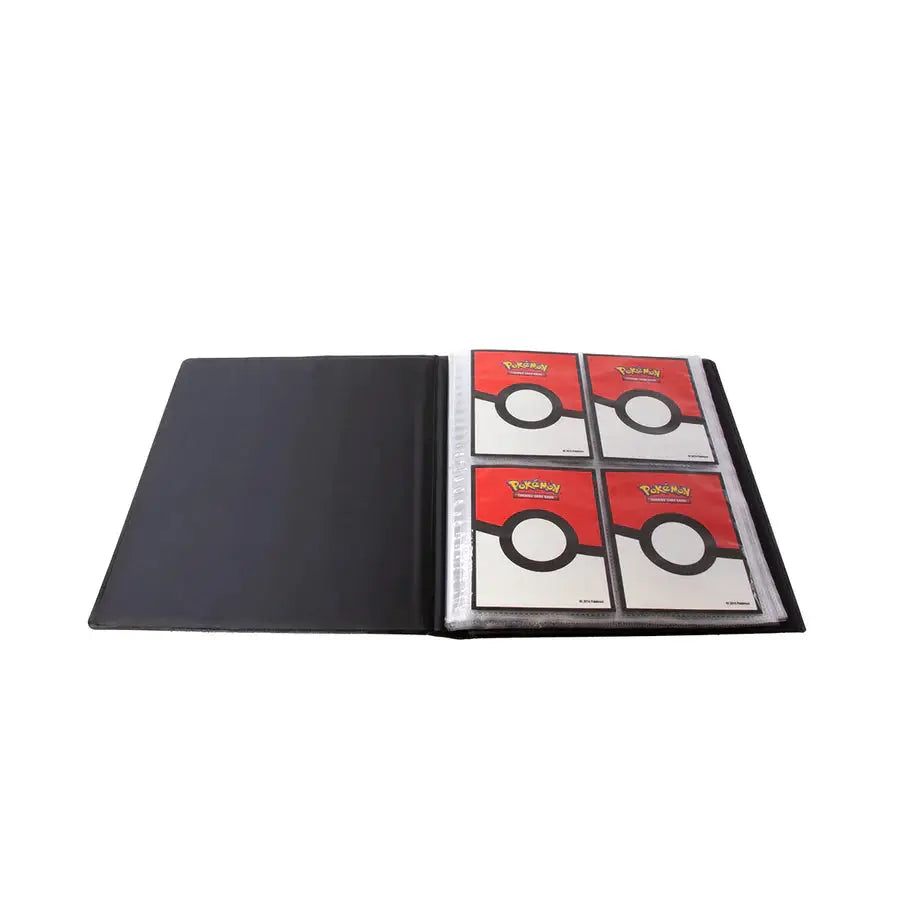 Open Pikachu 4-pocket Pokémon portfolio by THE MIGHTY HOBBY SHOP, featuring vibrant Pokémon character artwork and multiple storage pockets.