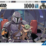 Star Wars: The Mandalorian 1000-piece puzzle by THE MIGHTY HOBBY SHOP featuring Mandalorian characters and vibrant space scene