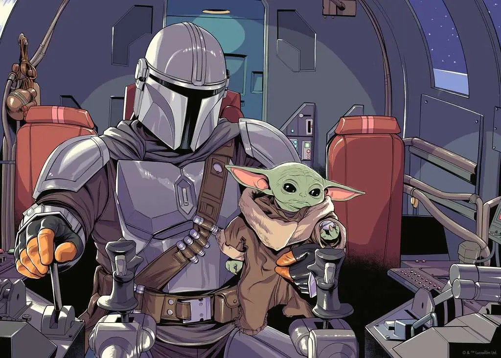 Star Wars The Mandalorian 1000-piece puzzle by THE MIGHTY HOBBY SHOP featuring characters and scenes from the popular series.