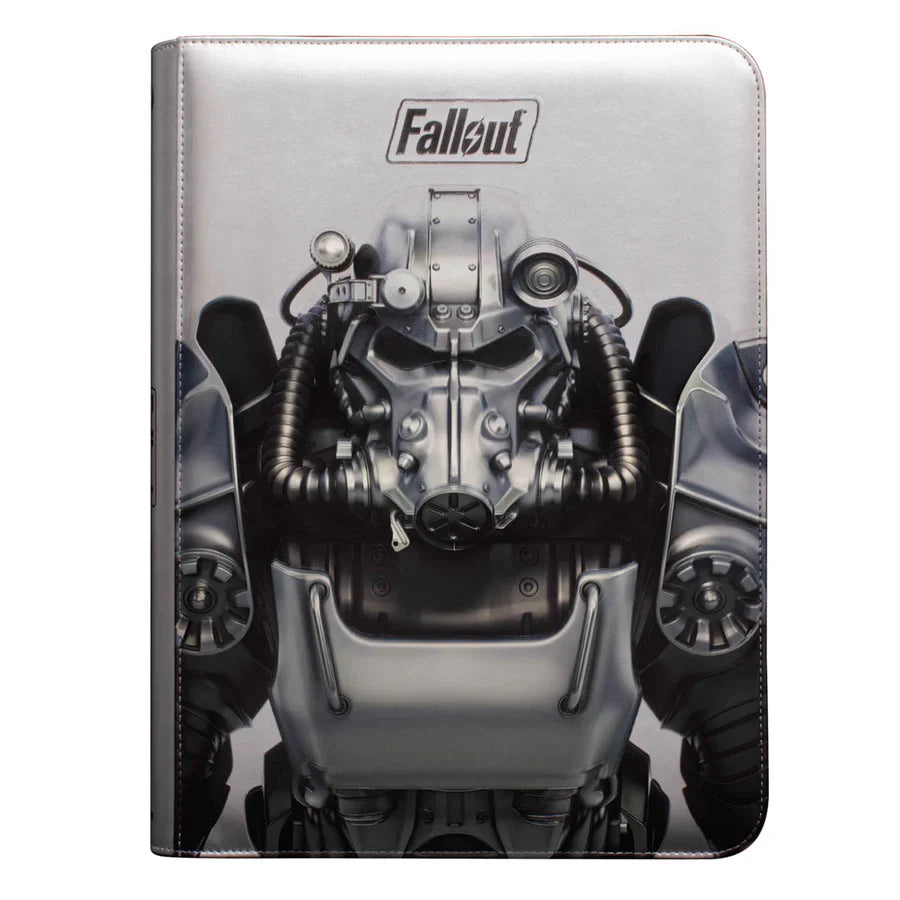 Fallout Brotherhood of Steel 9-pocket zippered PRO-Binder for tabletop gaming, featuring Fallout-themed design and organization pockets.