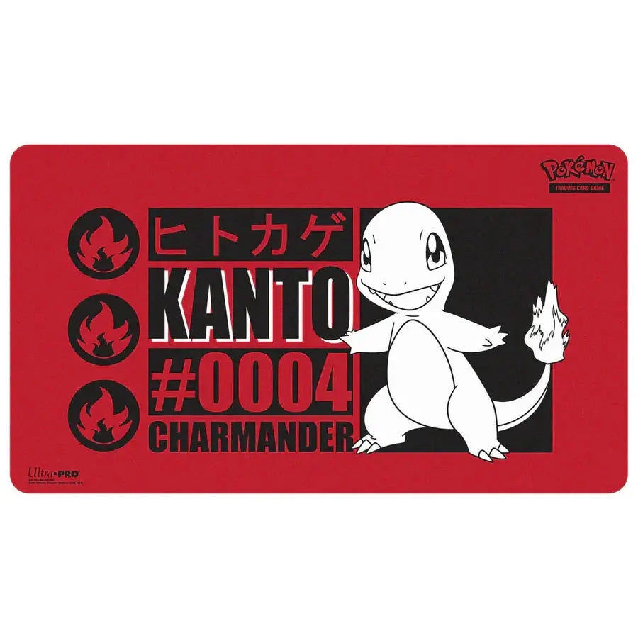 Charmander Pokémon playmat by THE MIGHTY HOBBY SHOP, featuring a colorful Charmander design perfect for gaming and collecting.
