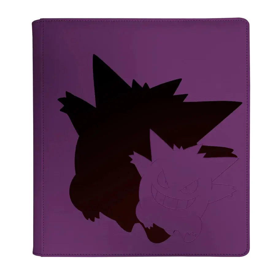 Elite Gengar Ultra Pro Pokémon card binder with 12 zipper pockets, featuring Gengar artwork on the cover.