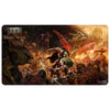 Ultra Pro DOOM The Dark Ages Onslaught playmat featuring dark, detailed artwork for tabletop gaming sessions.