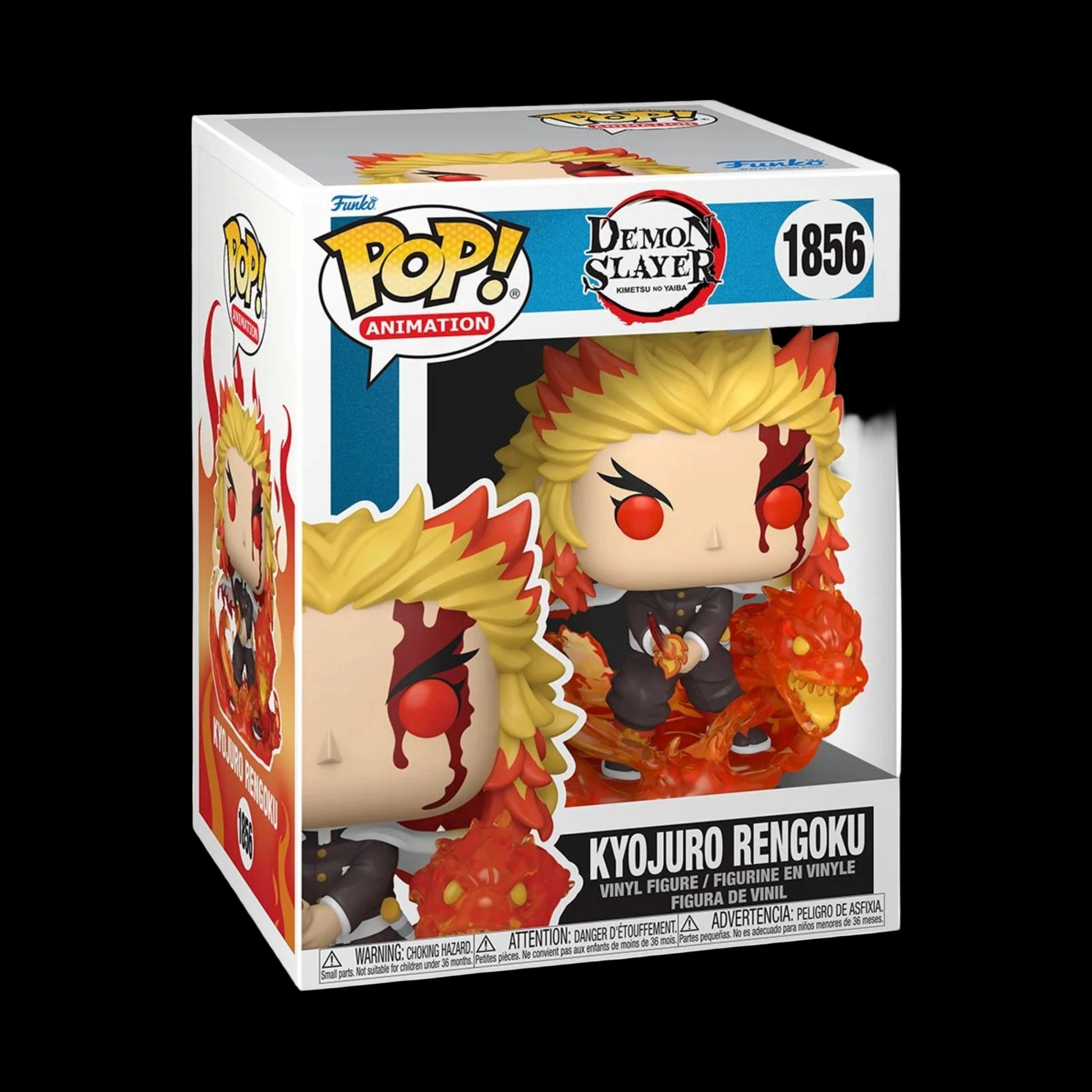 Funko Pop! vinyl figure packaging of Kyojuro Rengoku from Demon Slayer on a white background