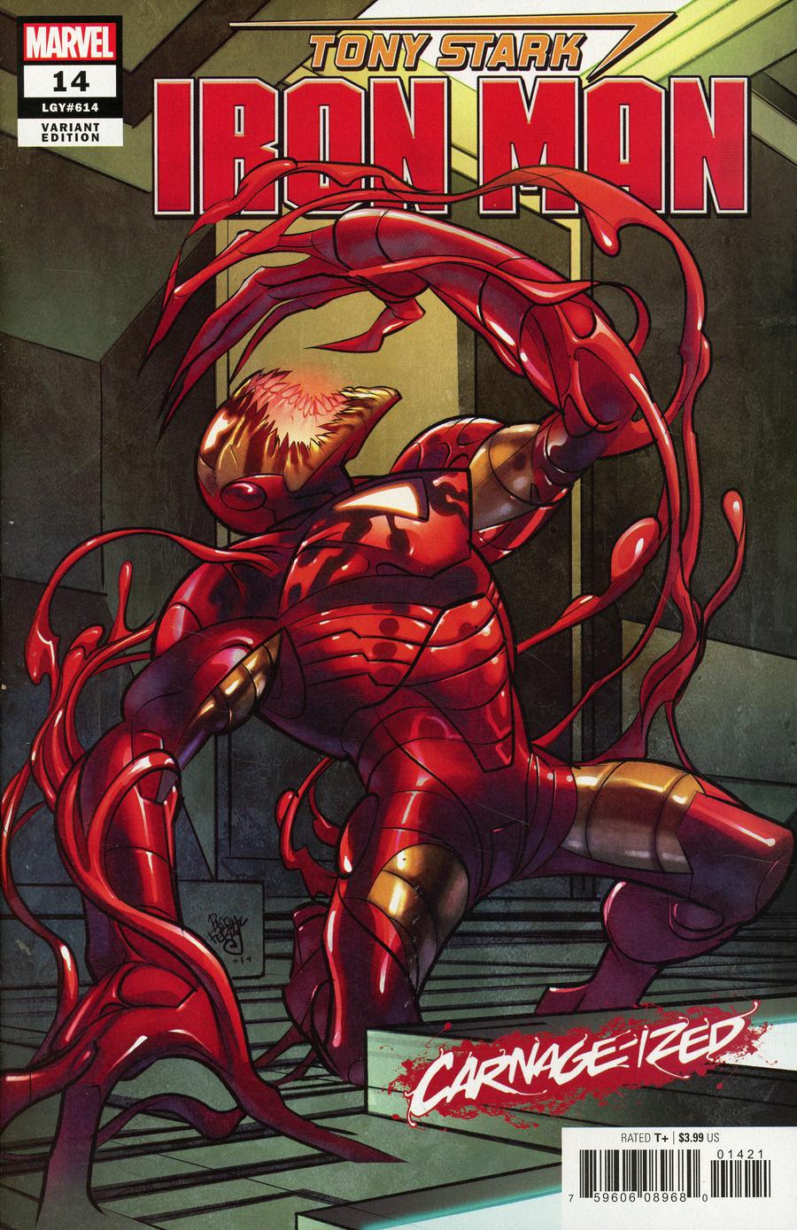 TONY STARK IRON MAN #14 FERRY CARNAGE-IZED VAR (07/24/2019)
