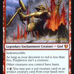 Purphoros, Bronze-Blooded (PRE-150S) - Theros Beyond Death Promos: (enchantment) Foil