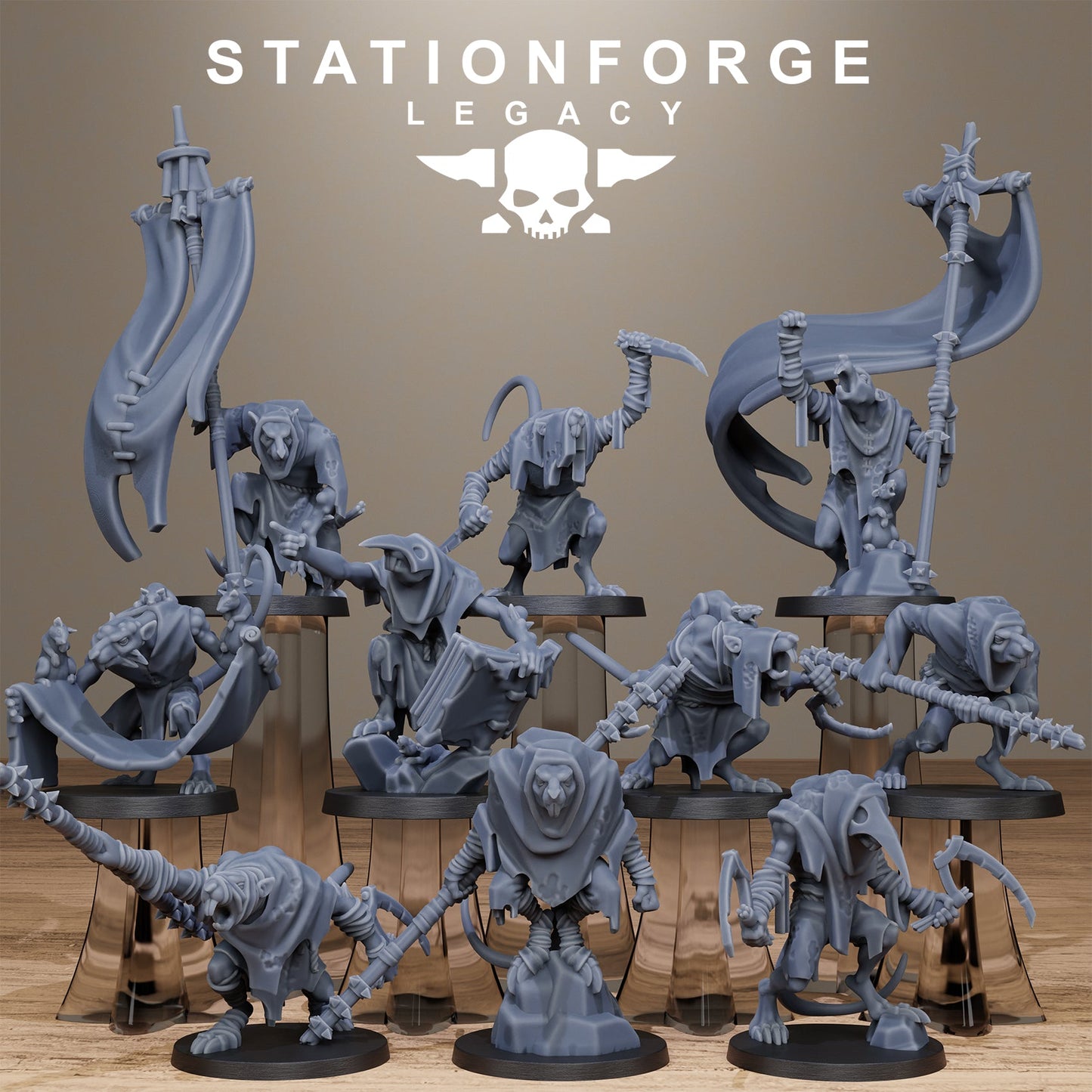 3D Printed Rotfang Plague Bearers by Stationforge Legacy Miniatures