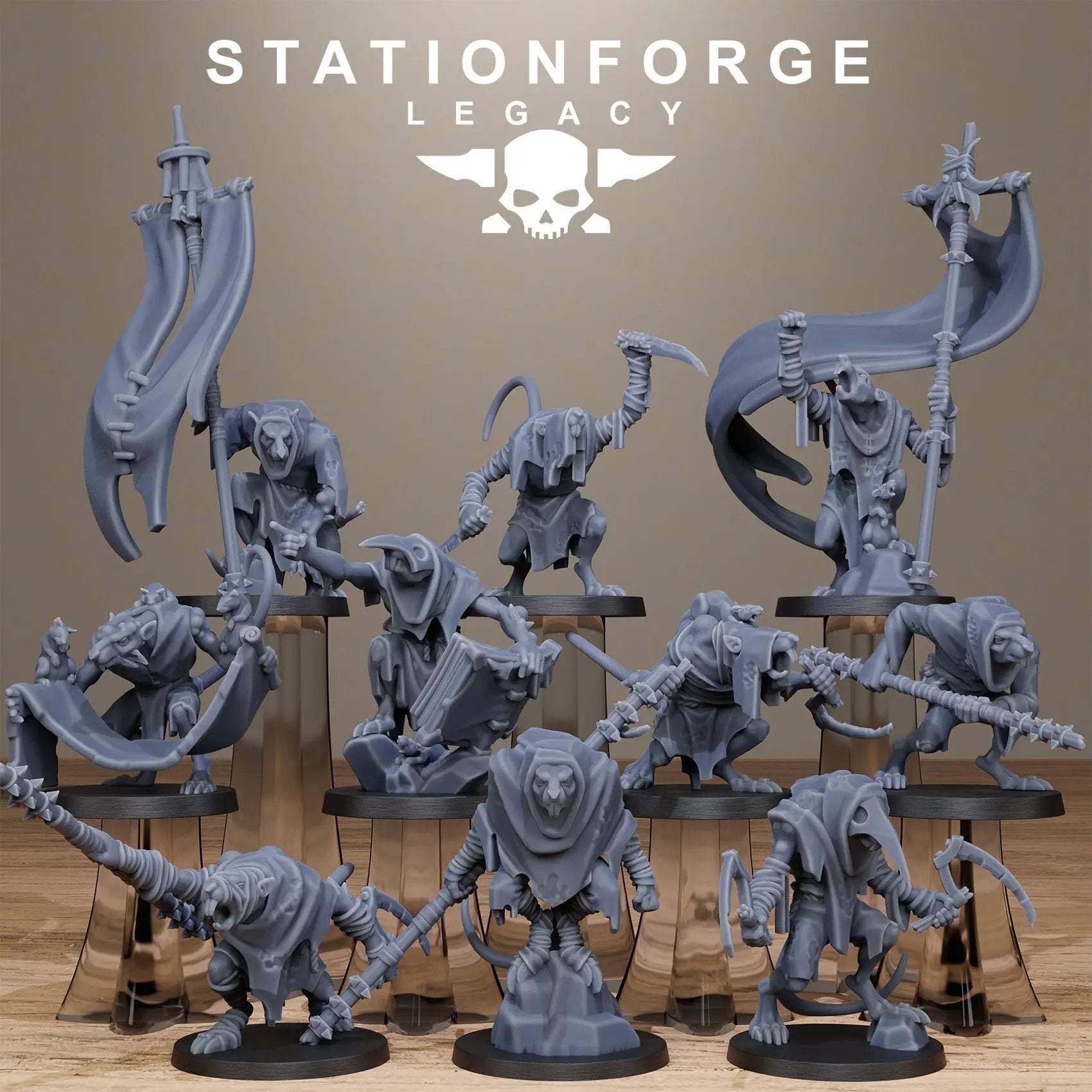 3D Printed Rotfang Plague Bearers by Stationforge Legacy Miniatures by Last Hope Miniatures