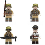 WWII - German Afrika Korps General Rommel and Bodyguards 4 Man Set - Mil-Blox