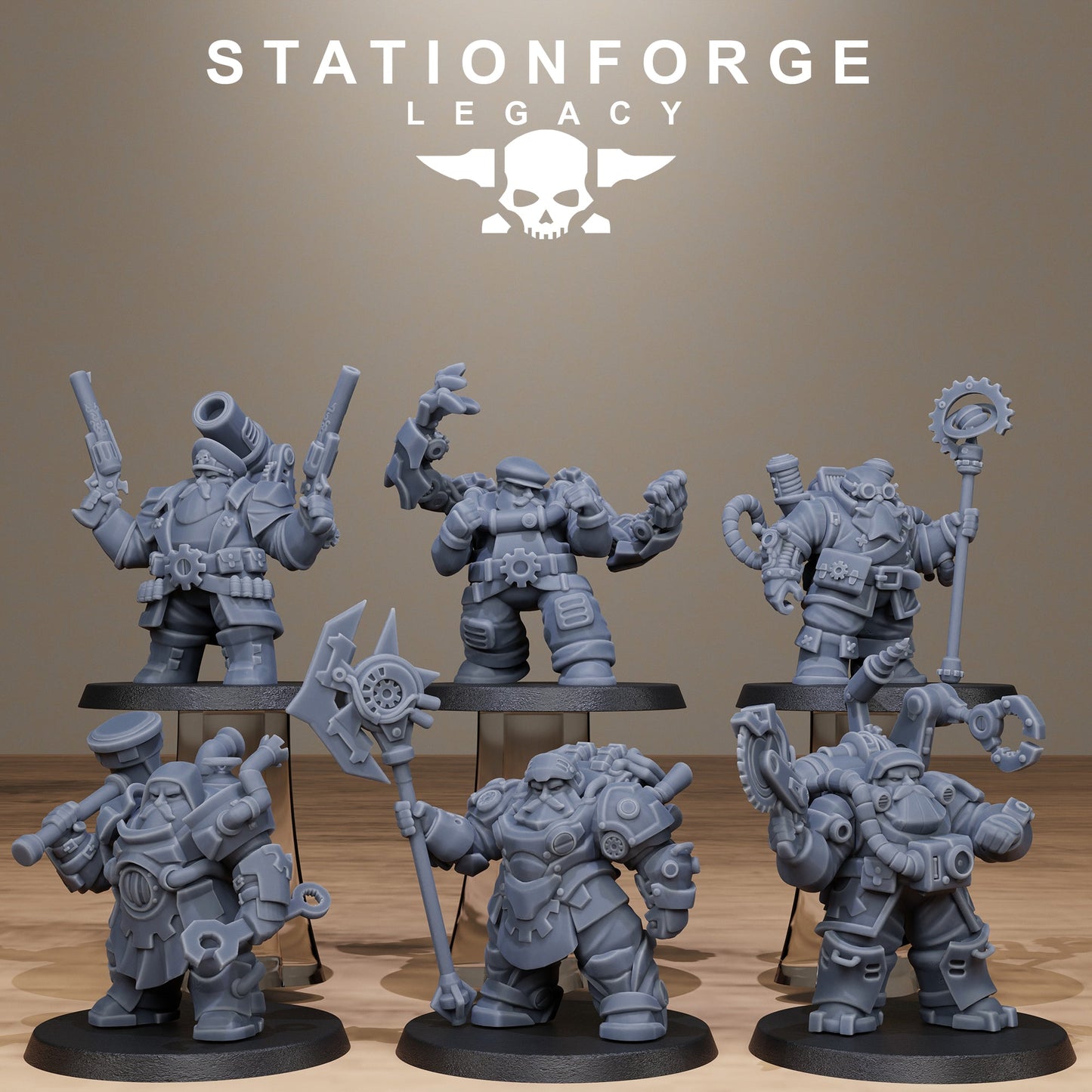 3D Printed Ironvale Dwarf Leaders by Stationforge Miniatures
