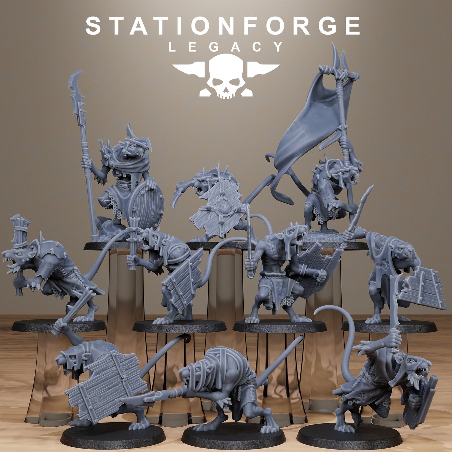 3D Printed Rotfang Melee Infantry by Stationforge Legacy Miniatures