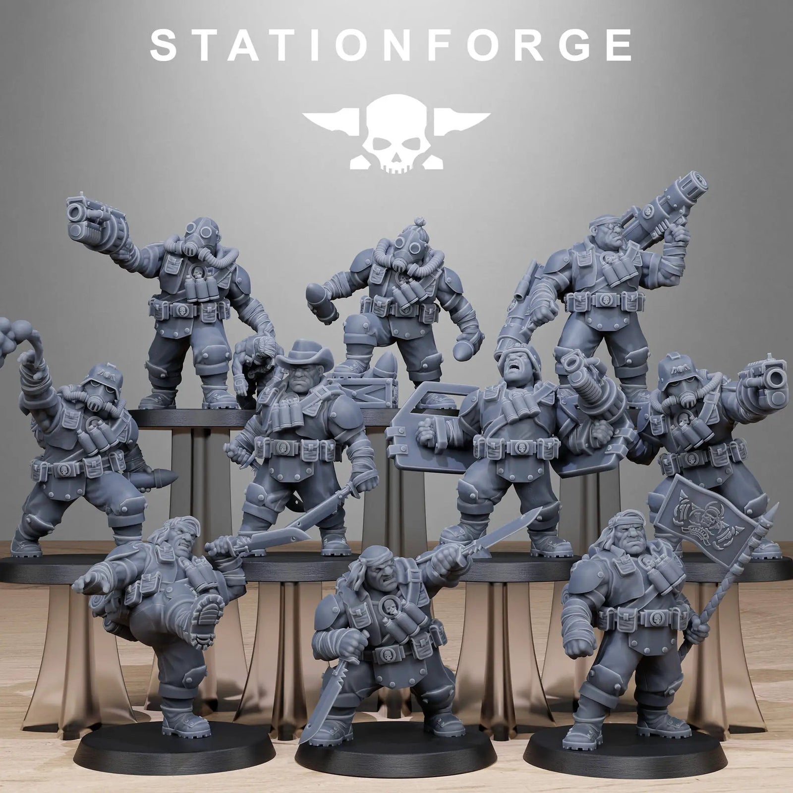 3D Printed GrimGuard Jungle Fighter Mutants x10 by StationForge Miniatures by Last Hope Miniatures