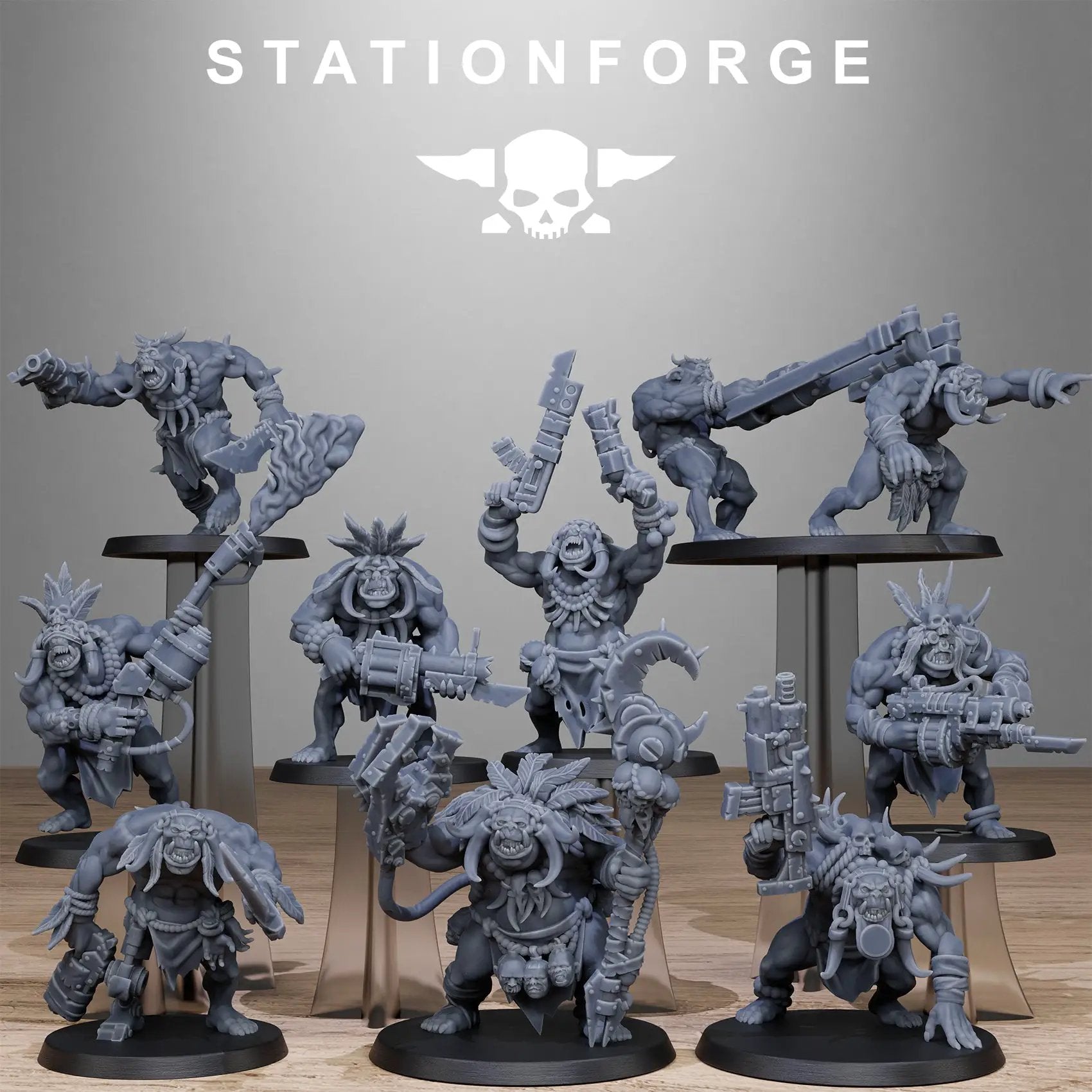 3D Printed Orkaz Tribal Infantry by StationForge Miniatures by Last Hope Miniatures
