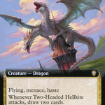 Two-Headed Hellkite (DMC-090) - Dominaria United Commander: (Extended Art)