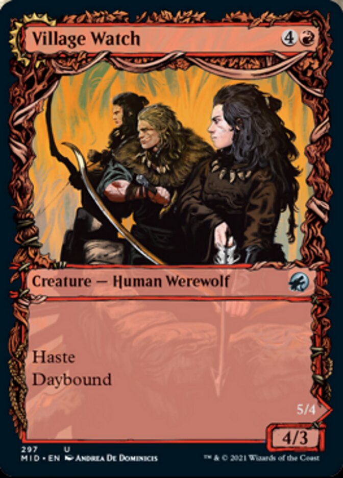 Village Watch // Village Reavers (MID-297) - Innistrad: Midnight Hunt: (Showcase, Double Faced Transform)
