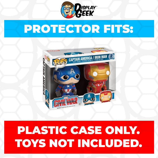 Pop Protector for 2 Pack Captain America & Iron Man Civil War FYE Funko Pop