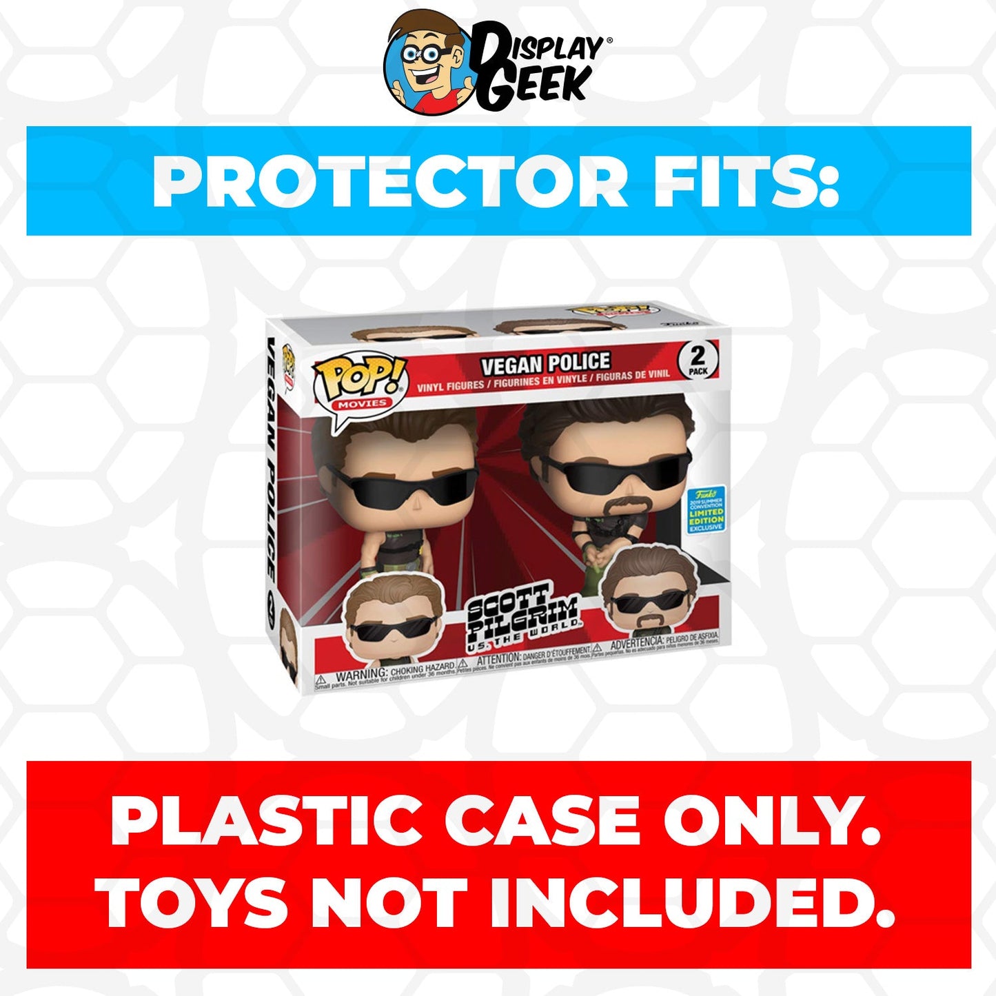 Pop Protector for 2 Pack Vegan Police SDCC Funko Pop