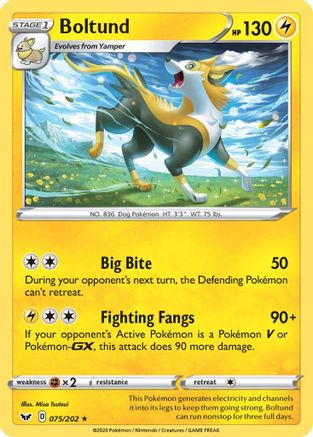Boltund () 075/202 - SWSH01 Sword & Shield Base Set Holofoil