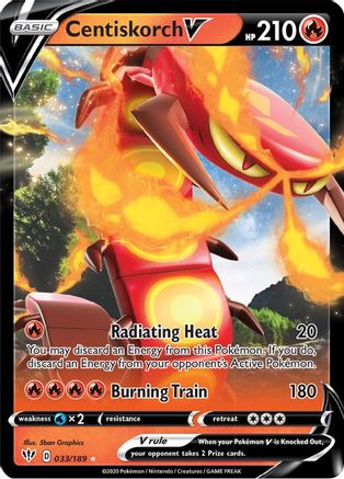 Centiskorch V 033/189 - SWSH03 Darkness Ablaze Holofoil