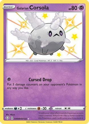 Galarian Corsola SV049/SV122 - Shining Fates Shiny Vault Holofoil