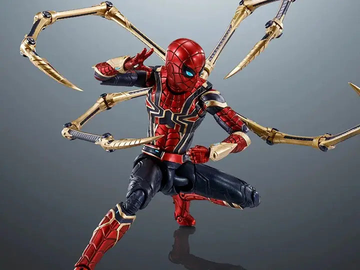 Spider-Man: No Way Home S.H. Figuarts Iron-Spider action figure with detailed costume and poseable joints, from THE MIGHTY HOBBY SHOP.