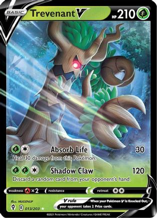 Trevenant V 013/203 - SWSH07 Evolving Skies Holofoil
