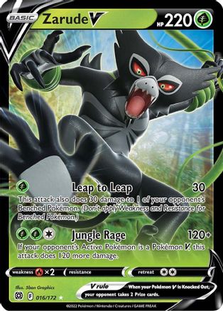 Zarude V 016/172 - SWSH09 Brilliant Stars Holofoil