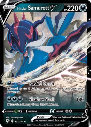 Hisuian Samurott V 101/189 - SWSH10 Astral Radiance Holofoil