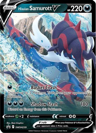 Hisuian Samurott V SWSH239/307 - SWSH Sword & Shield Promo Cards Holofoil
