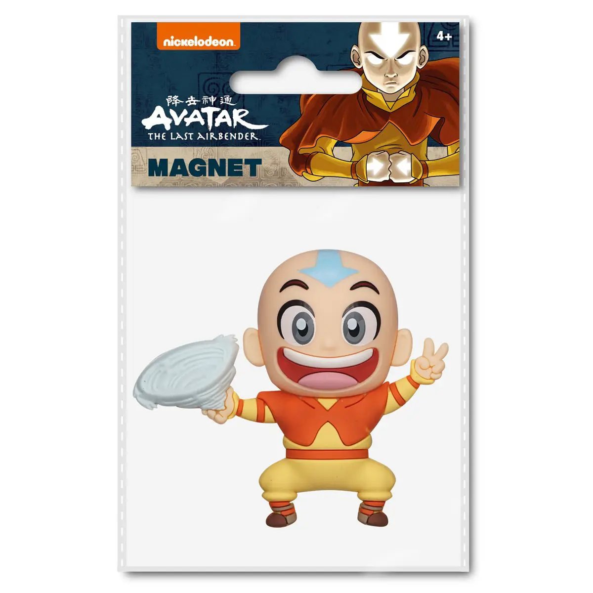 3D foam magnet of Aang from Avatar: The Last Airbender, featuring vibrant colors and detailed character design.
