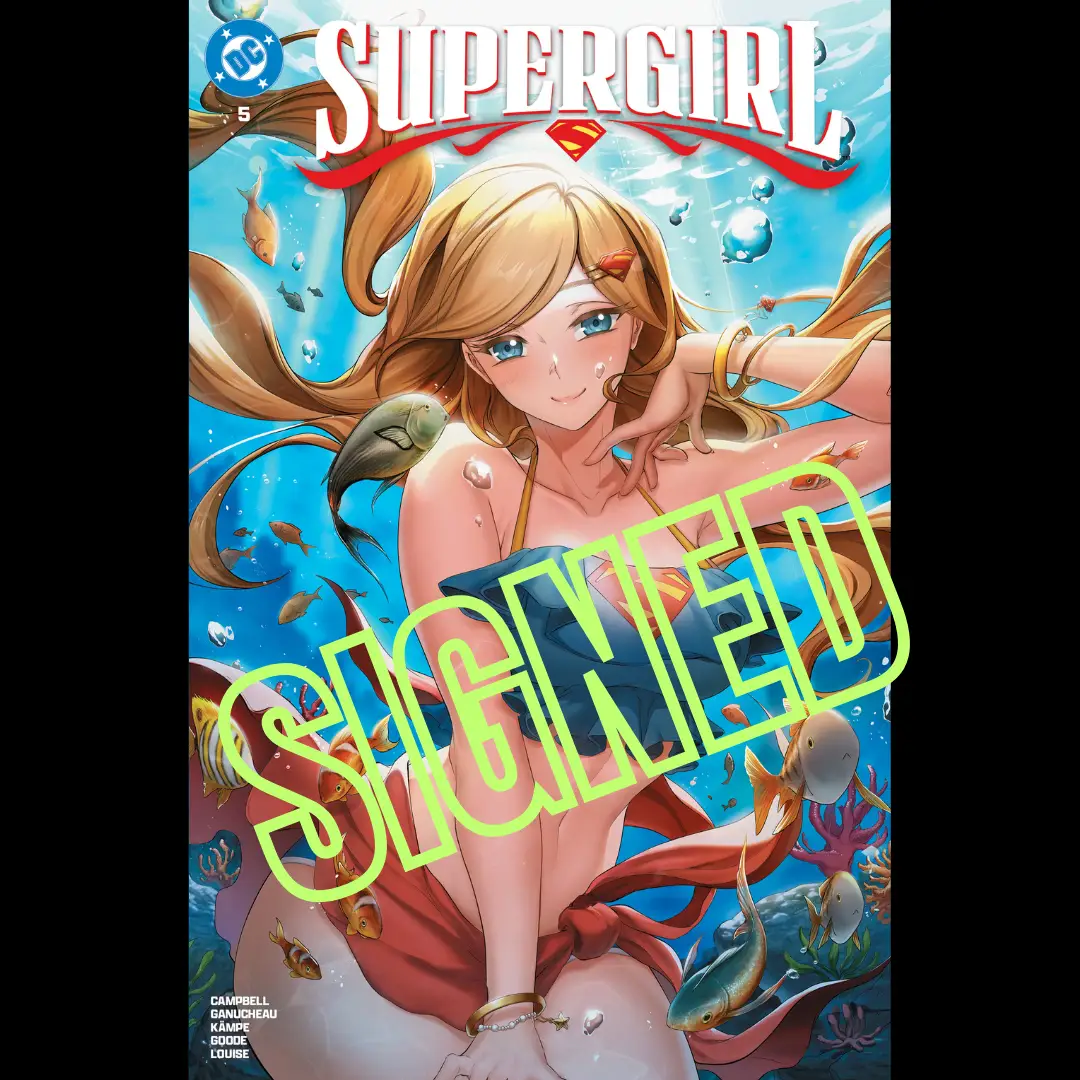 Supergirl #5 comic book by Jams Fortress Comics featuring foil variant cover with signature and certificate of authenticity.