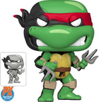 Teenage Mutant Ninja Turtles Comic Raphael Pop! Vinyl figure from THE MIGHTY HOBBY SHOP, showing Raphael in comic style with green shell and mask.