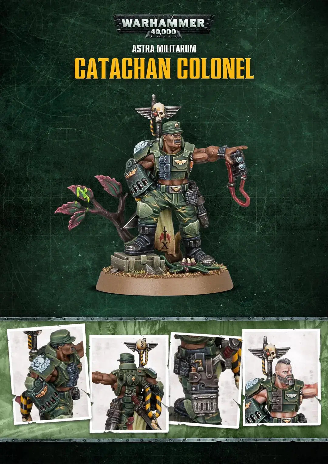 Warhammer 40,000 Catachan Colonel miniature from Games Workshop, detailed sci-fi soldier figure for tabletop gaming.