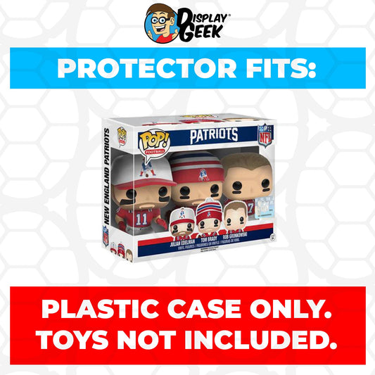 Pop Protector for 3 Pack Julian Edelman, Tom Brady & Rob Gronkowski Funko Pop