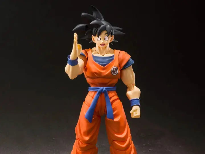 Dragon Ball Z S.H.Figuarts Goku action figure from THE MIGHTY HOBBY SHOP, detailed pose with iconic Saiyan costume and expressive face