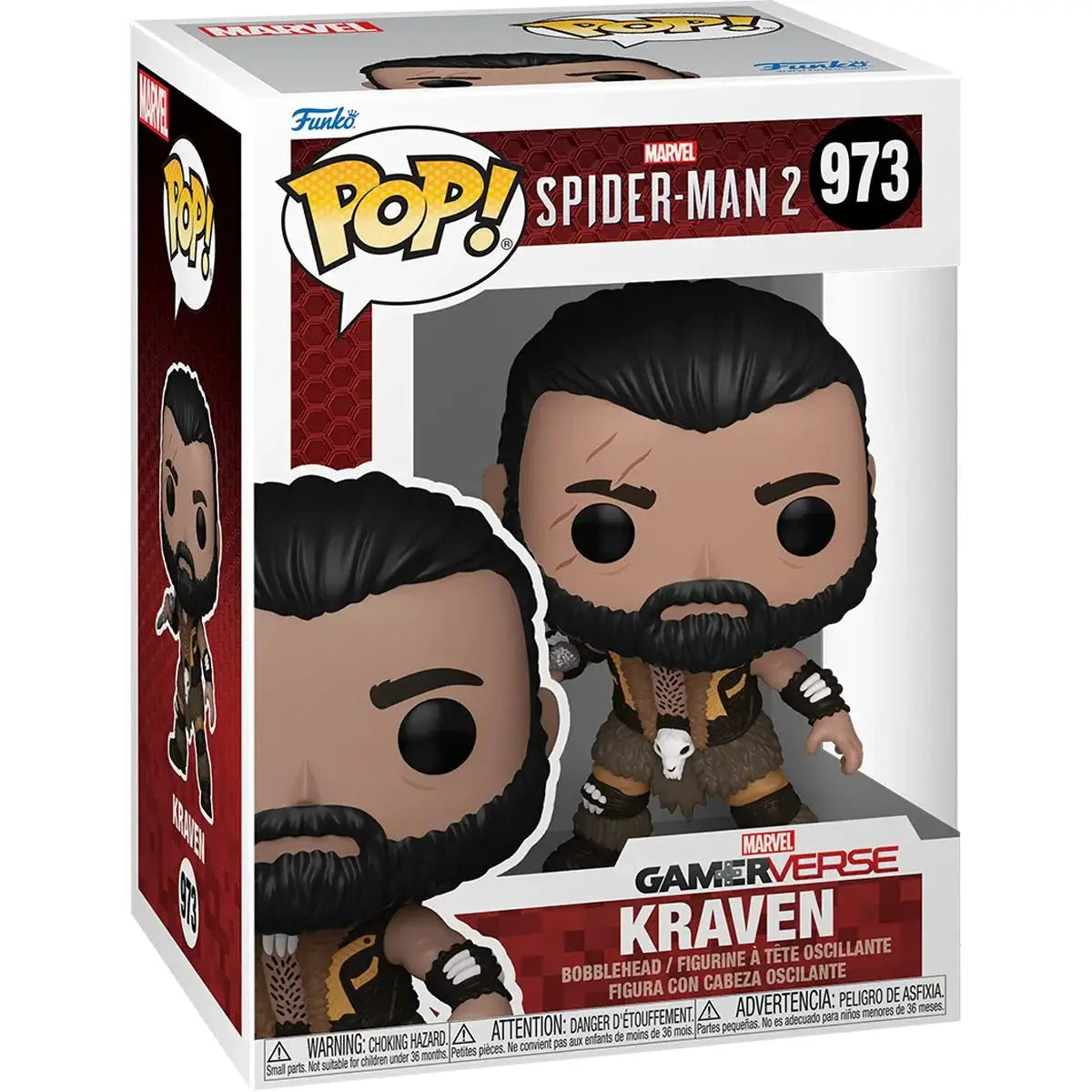 Pop! Marvel Spider-Man 2 Kraven collectible figure from The Mighty Hobby Shop, featuring Kraven the Hunter in detailed design.