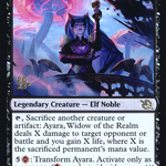 Ayara, Widow of the Realm // Ayara, Furnace Queen (PRE-090) - March of the Machine Promos Foil