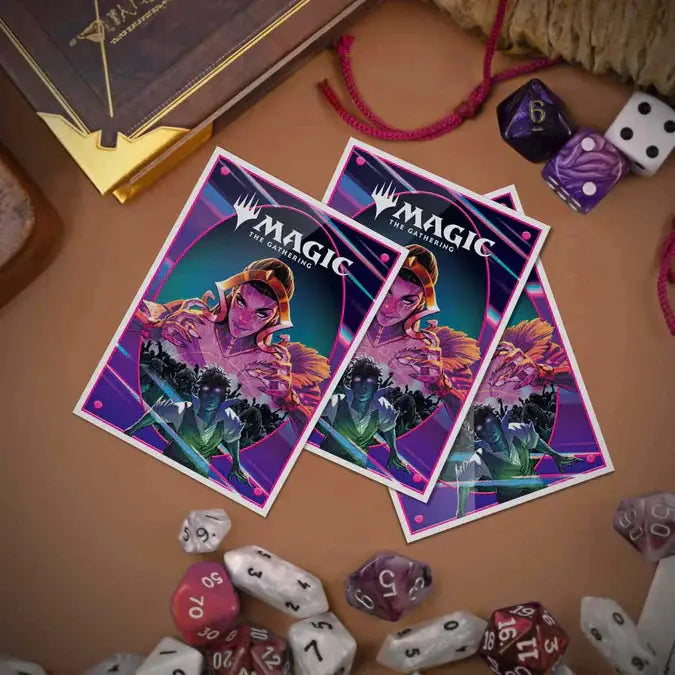 Foundations Liliana 105ct APEX Deck Protector sleeves for Magic: The Gathering, featuring colorful artwork and clear protective design.