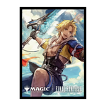 Magic: The Gathering FINAL FANTASY Tidus and Yuna Commander deck protector sleeves featuring artwork of Tidus from Final Fantasy.