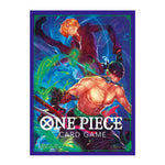 Assortment of five Bandai One Piece card game sleeves featuring Zoro and Sanji characters, with 70 protective card sleeves.