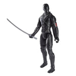 12-inch G.I. Joe Origins Snake Eyes action figure with detailed costume and accessories, showcasing the iconic ninja character.