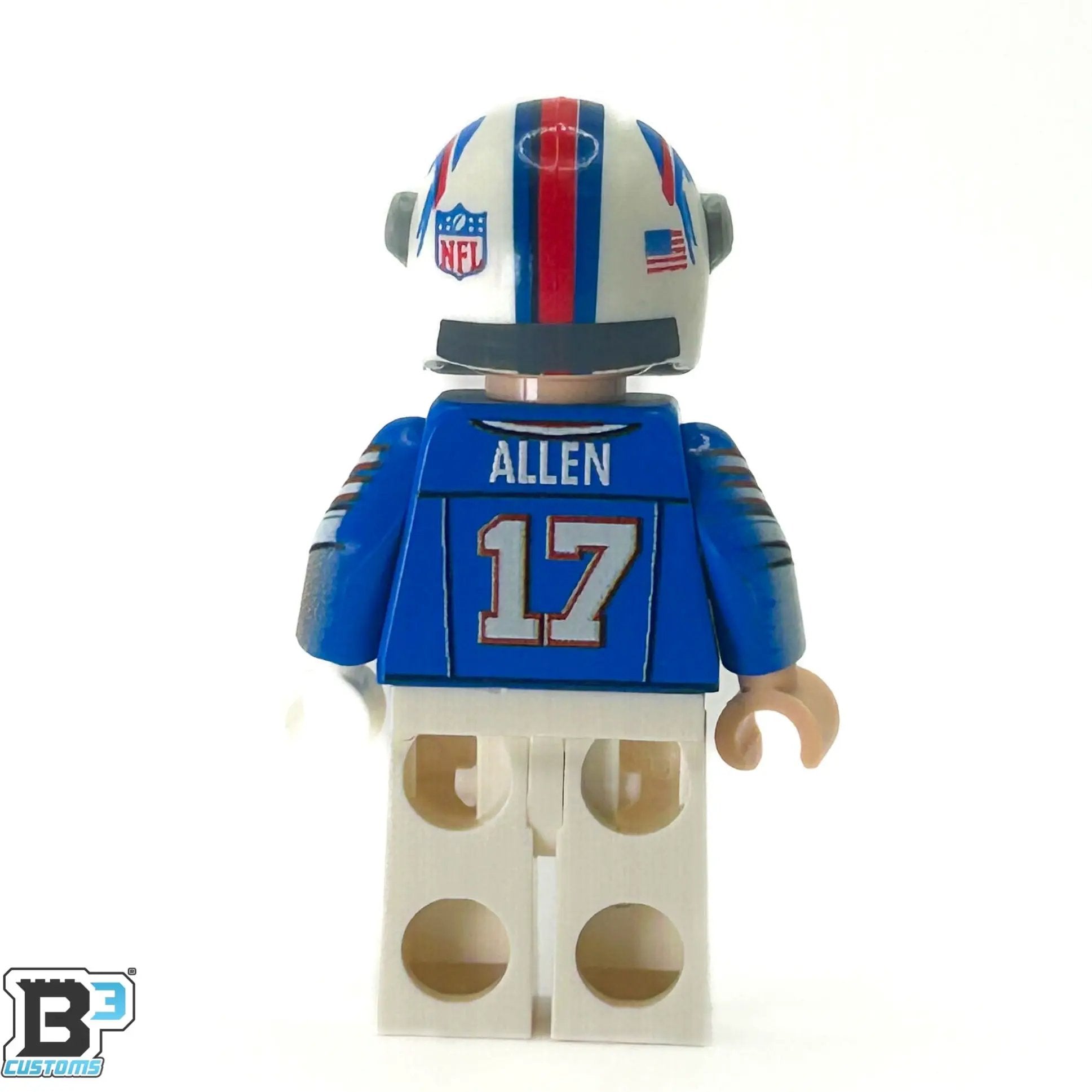 #17 QB Bills Football Player Minifig by B3 Customs