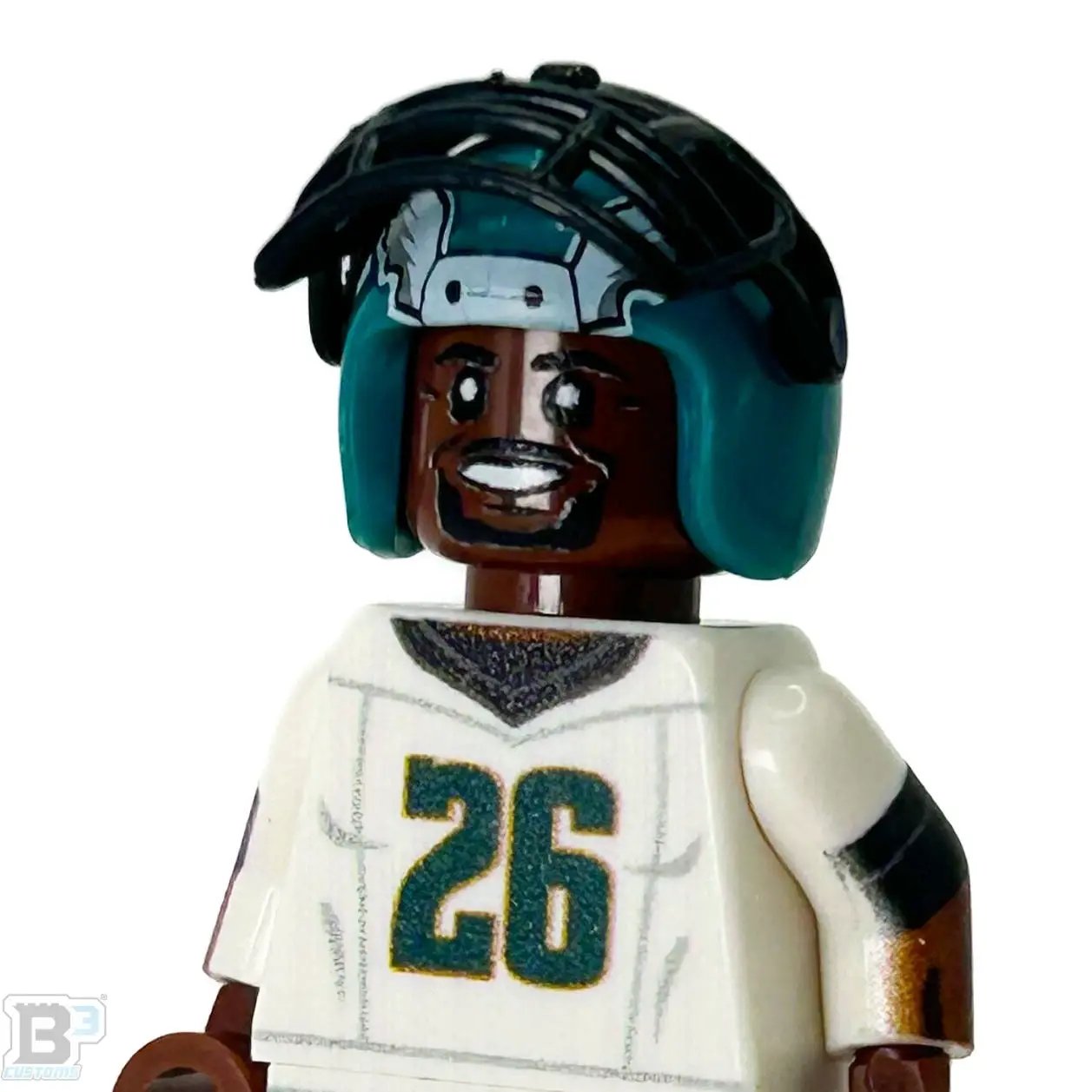 #26 RB Barkley Eagles Football Player Minifig made using LEGO parts - B3 Customs by B3 Customs