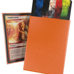 Orange Cortex Sleeves Matte Standard Size (100) from The Mighty Hobby Shop, shown in a close-up image.